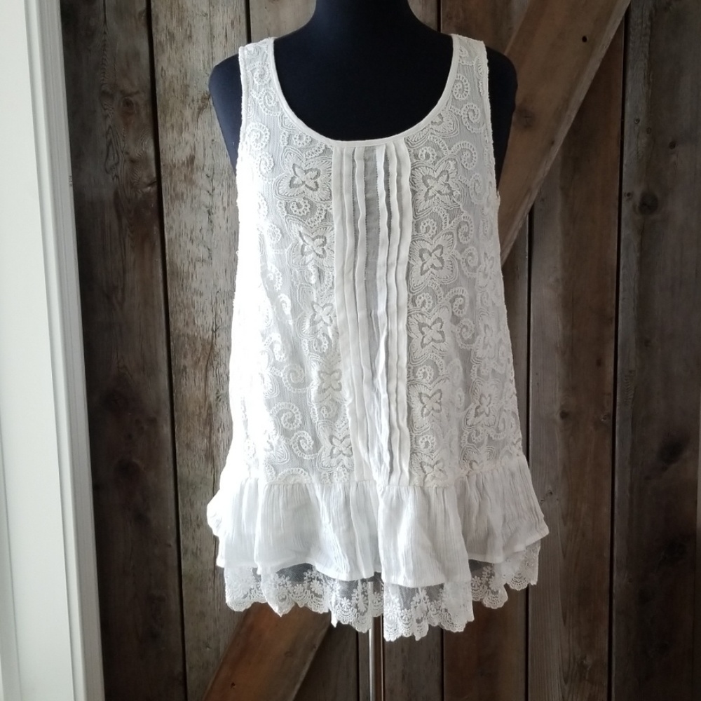 White flowy tank